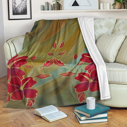 Hawaii Premium Blanket Hibiscus Water Color