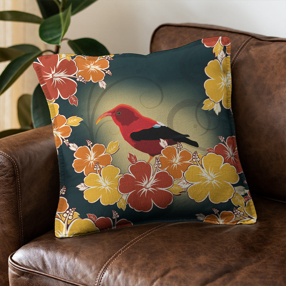 Hawaii Pillow Cover Honeycreeper Hibiscus