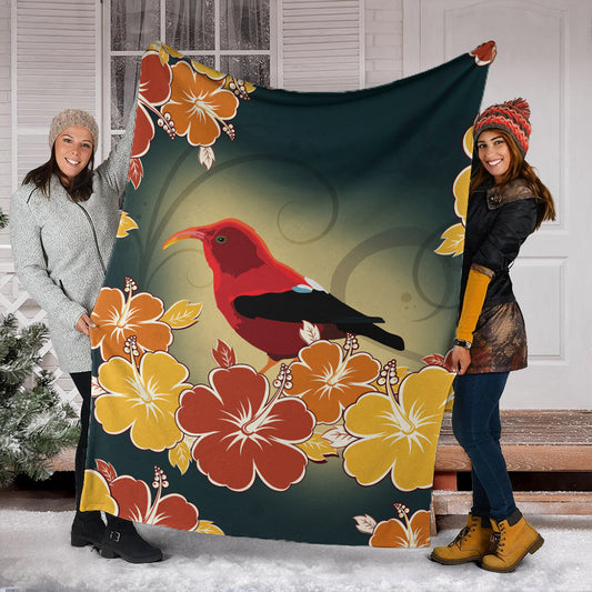 Hawaii Premium Blanket Honeycreeper Hibiscus