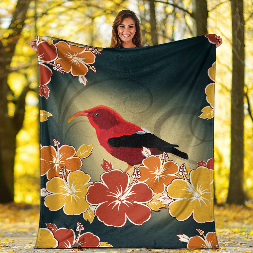 Hawaii Premium Blanket Honeycreeper Hibiscus