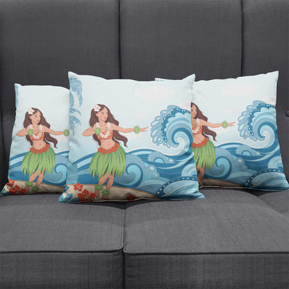 Hawaii Pillow Cover Hula Dance Cartoon