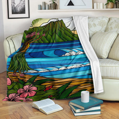 Hawaii Premium Blanket Hula Girl Dance Picture