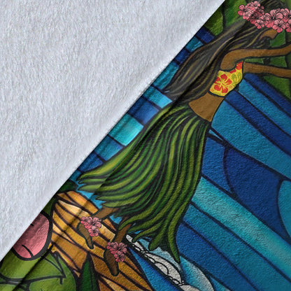 Hawaii Premium Blanket Hula Girl Dance Picture