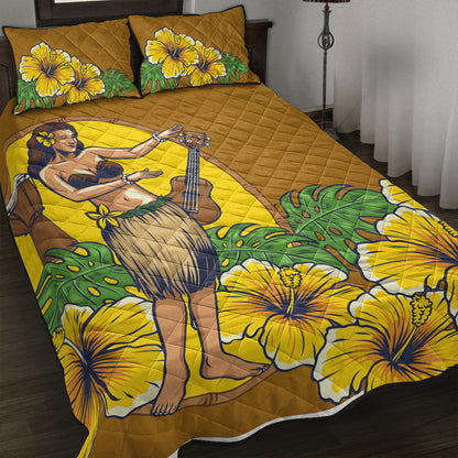 Hawaii Quilt Bed Set Hula Girl Dance Tradition