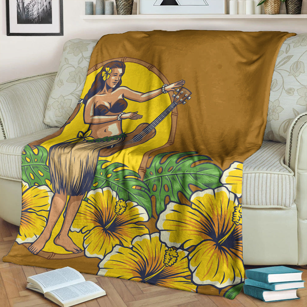 Hawaii Premium Blanket Hula Girl Dance Tradition