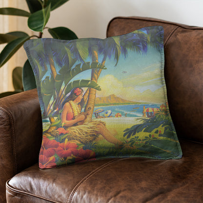 Hawaii Pillow Cover Hula Girl Hola Beach