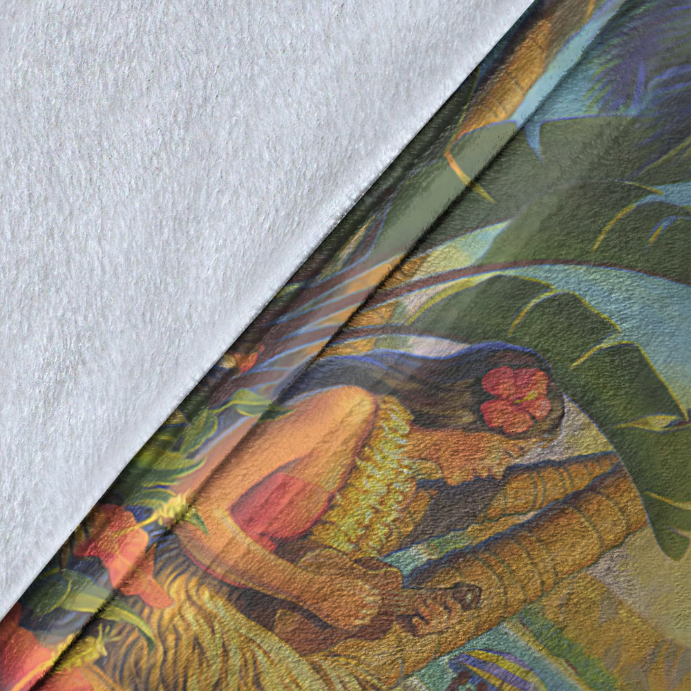 Hawaii Premium Blanket Hula Girl Hola Beach