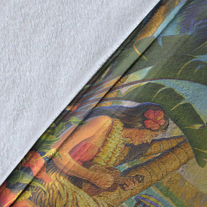 Hawaii Premium Blanket Hula Girl Hola Beach