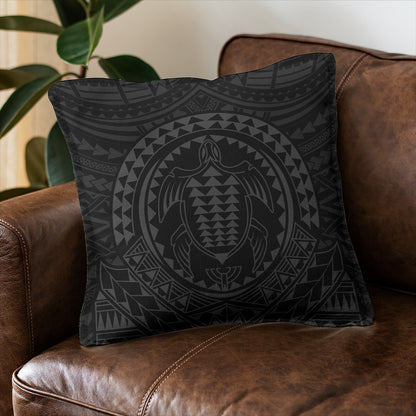 Hawaii Pillow Cover Kakau Honu Arc Polynesian Gray