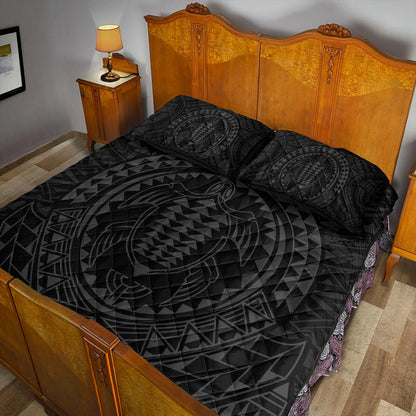 Hawaii Quilt Bed Set Kakau Honu Arc Polynesian Gray