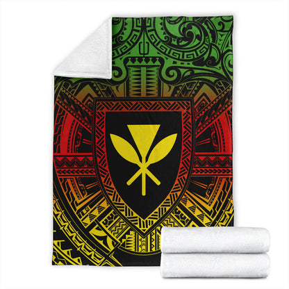 Hawaii Premium Blanket Kakau Honu Arc Polynesian Turquoise