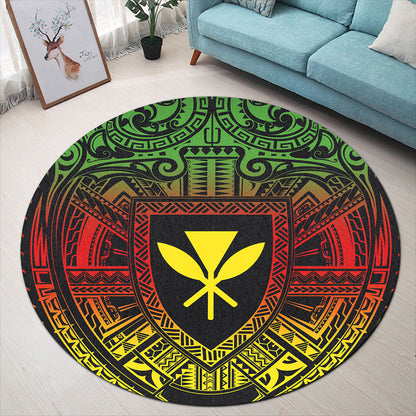 Hawaii Round Rug Kanaka Maoli Center Polynesian