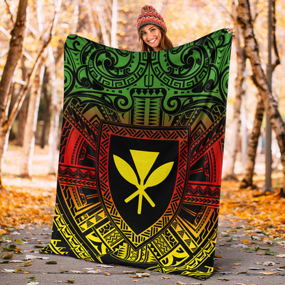 Hawaii Premium Blanket Kakau Honu Arc Polynesian Turquoise