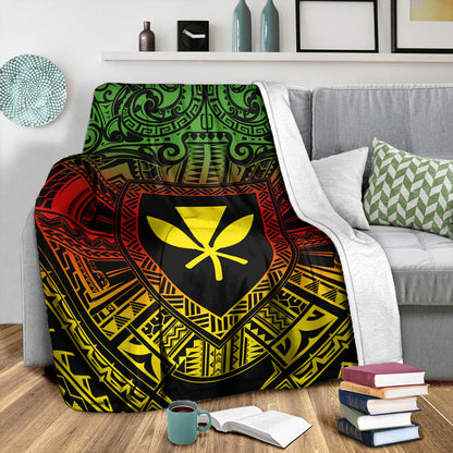 Hawaii Premium Blanket Kakau Honu Arc Polynesian Turquoise