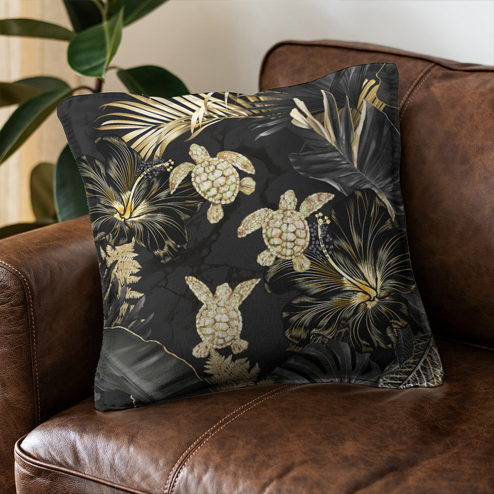 Hawaii Pillow Cover Kanaka Maoli Golden Tropical Turtle
