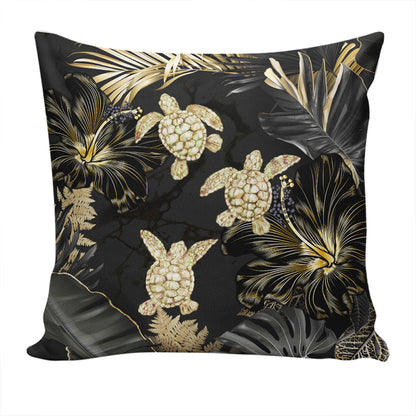 Hawaii Pillow Cover Kanaka Maoli Golden Tropical Turtle