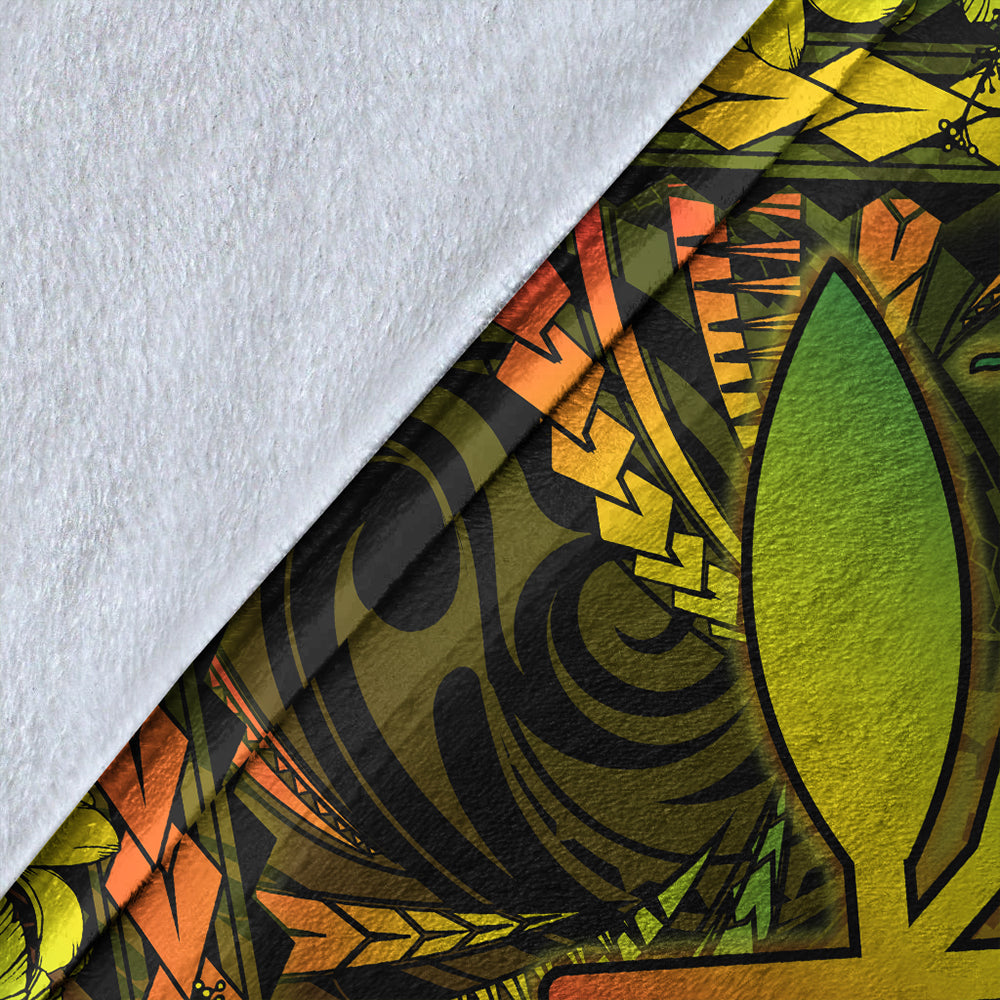 Hawaii Premium Blanket Kanaka Maoli Map Hibiscus Polynesian Kanu