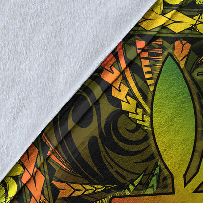 Hawaii Premium Blanket Kanaka Maoli Map Hibiscus Polynesian Kanu