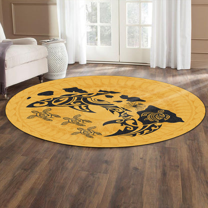 Hawaii Round Rug Love Animal Polynesian