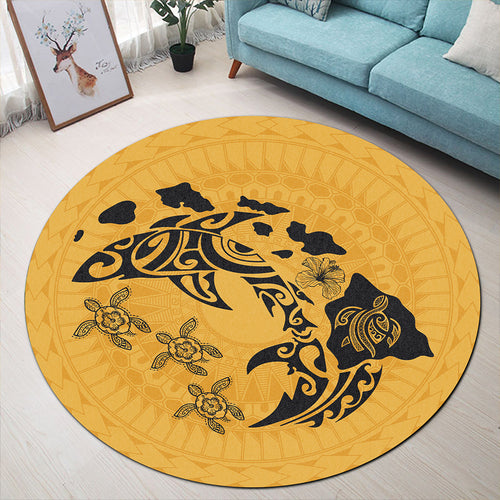 Hawaii Round Rug Love Animal Polynesian