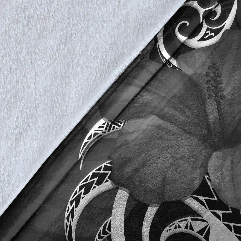 Hawaii Premium Blanket Map Turtle Hibiscus Polynesian Divise