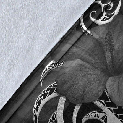 Hawaii Premium Blanket Map Turtle Hibiscus Polynesian Divise