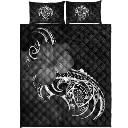 Hawaii Quilt Bed Set Map Turtle Hibiscus Polynesian Divise