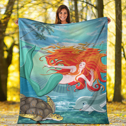 Hawaii Premium Blanket Mermaid And Animal