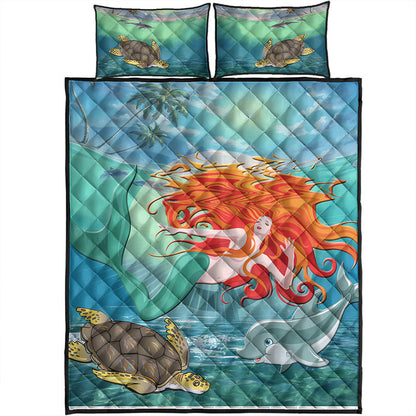 Hawaii Quilt Bed Set Mermaid And Animal