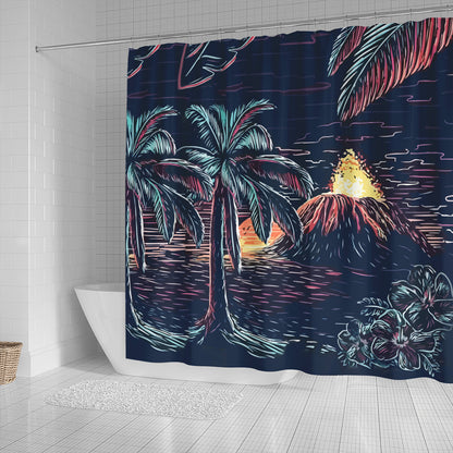 Hawaii Shower Curtain Night On The Land