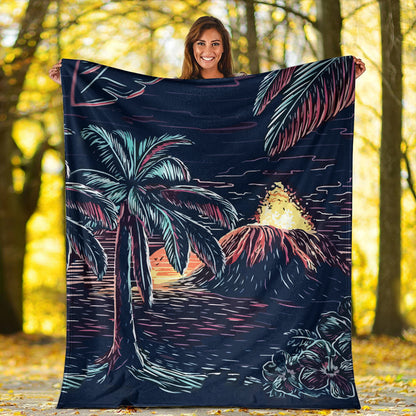 Hawaii Premium Blanket Night On The Land