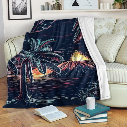 Hawaii Premium Blanket Night On The Land