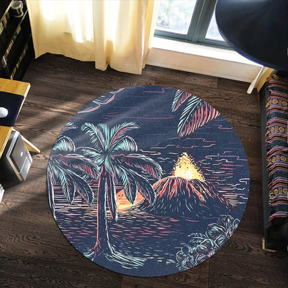 Hawaii Round Rug Night On The Land