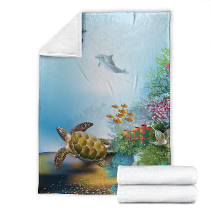 Hawaii Premium Blanket Ocean Cartoon