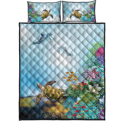 Hawaii Quilt Bed Set Ocean Cartoon