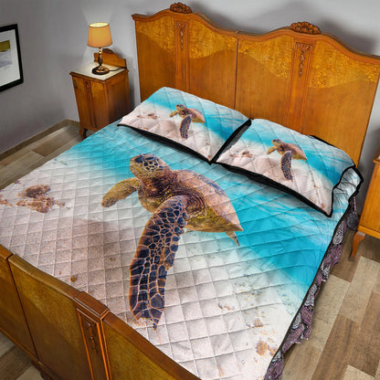 Hawaii Quilt Bed Set Ocean Picture