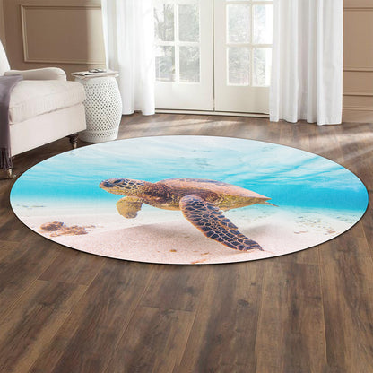 Hawaii Round Rug Ocean Picture