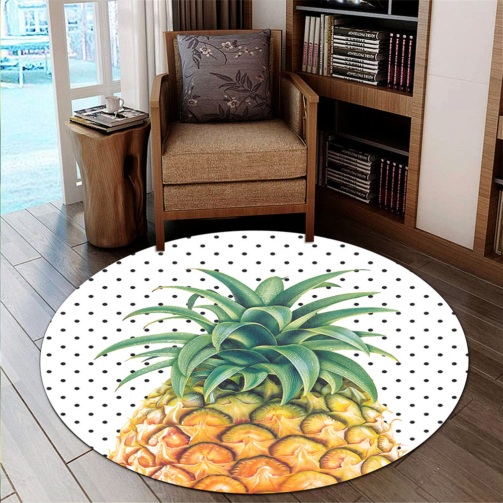 Hawaii Round Rug Pineapple Dottie