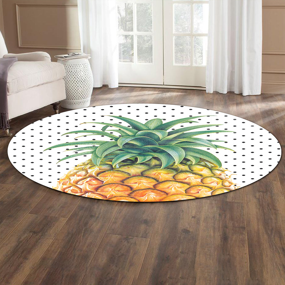 Hawaii Round Rug Pineapple Dottie