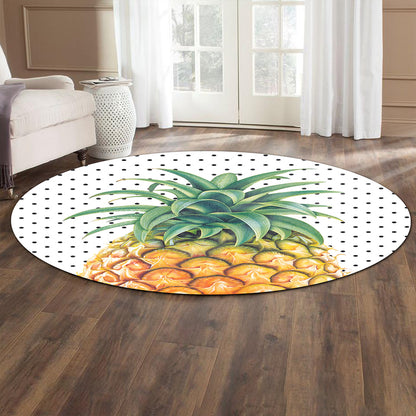 Hawaii Round Rug Pineapple Dottie