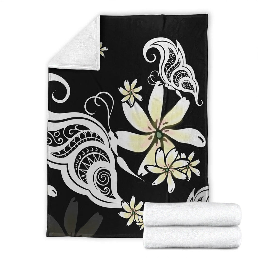 Hawaii Premium Blanket Plumeria Butterfly