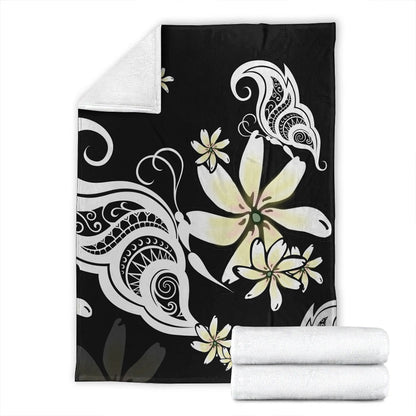 Hawaii Premium Blanket Plumeria Butterfly