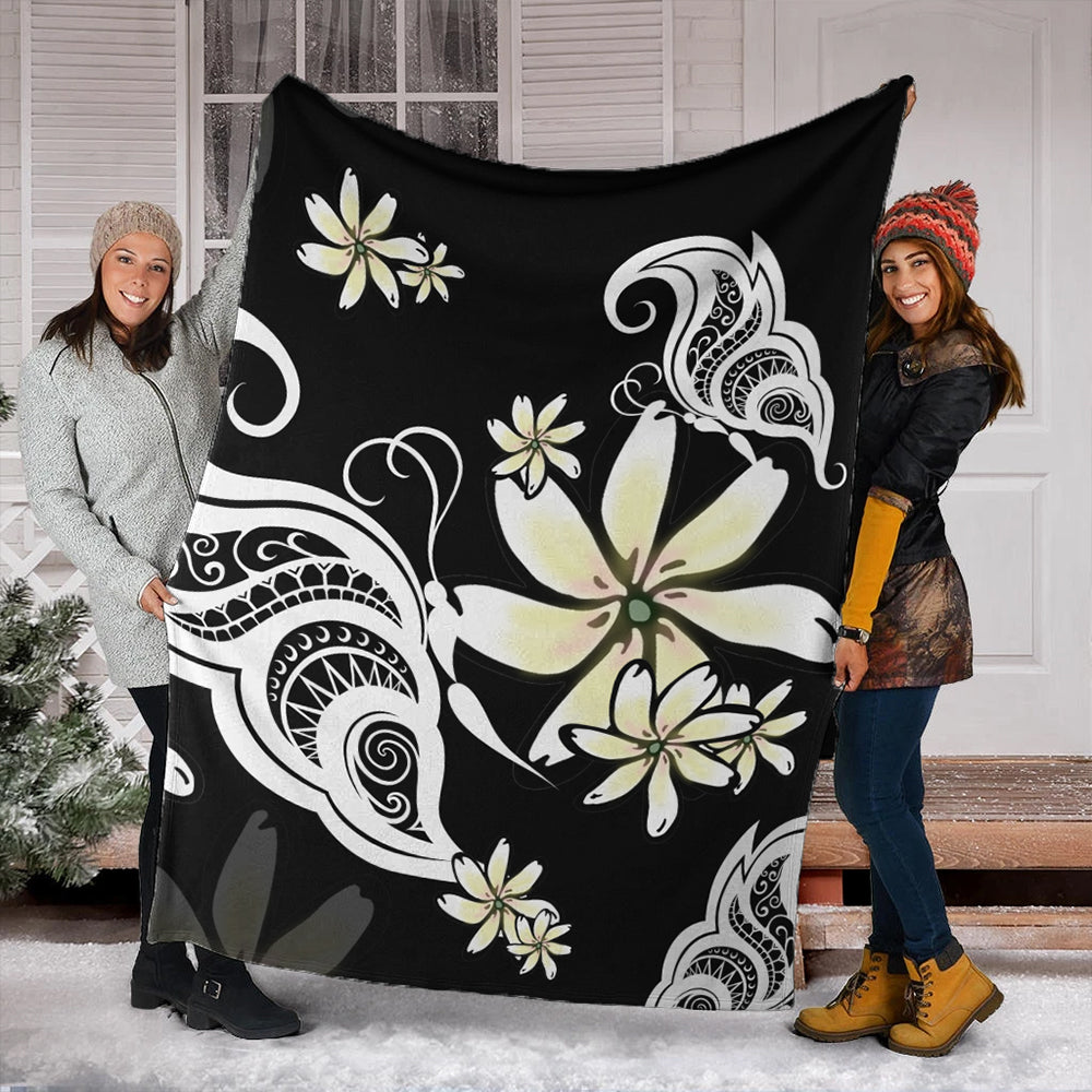Hawaii Premium Blanket Plumeria Butterfly