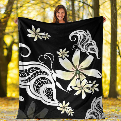 Hawaii Premium Blanket Plumeria Butterfly