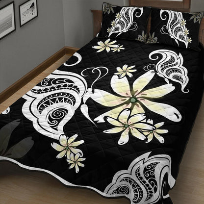 Hawaii Quilt Bed Set Plumeria Butterfly