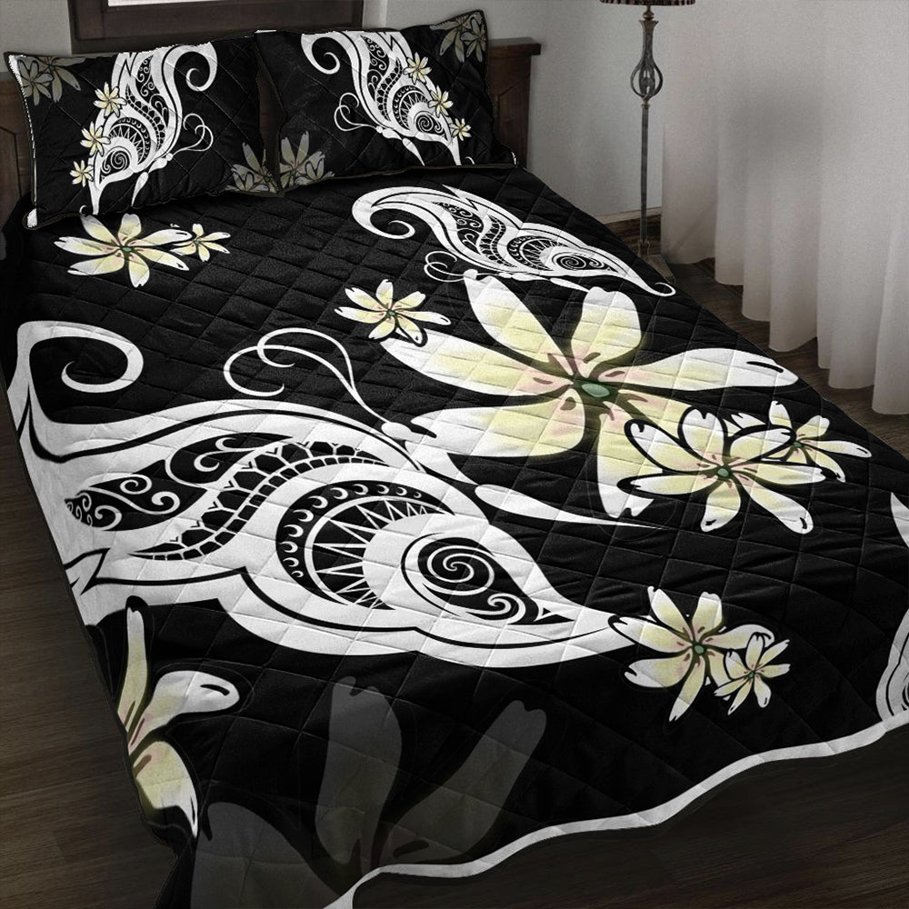 Hawaii Quilt Bed Set Plumeria Butterfly