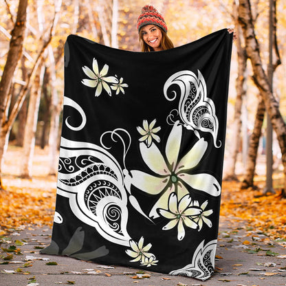 Hawaii Premium Blanket Plumeria Butterfly