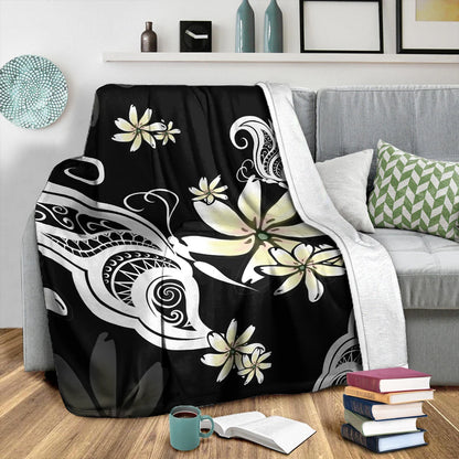 Hawaii Premium Blanket Plumeria Butterfly