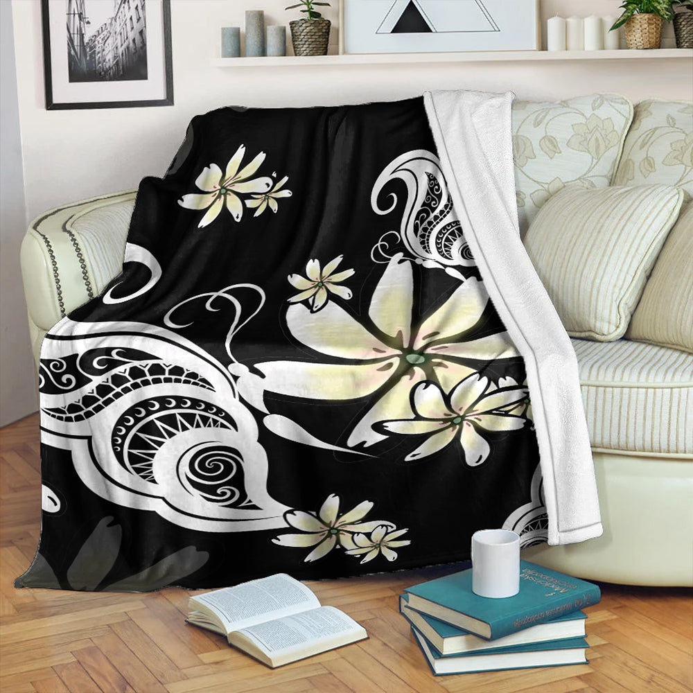 Hawaii Premium Blanket Plumeria Butterfly
