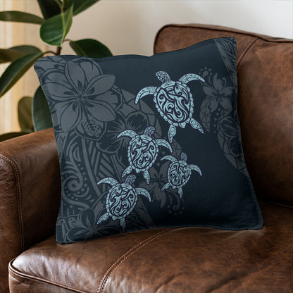 Hawaii Pillow Cover Plumeria Polynesian Deep Sea Turtle